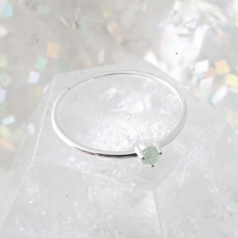 Jade Crystal Dainty Stackable Ring